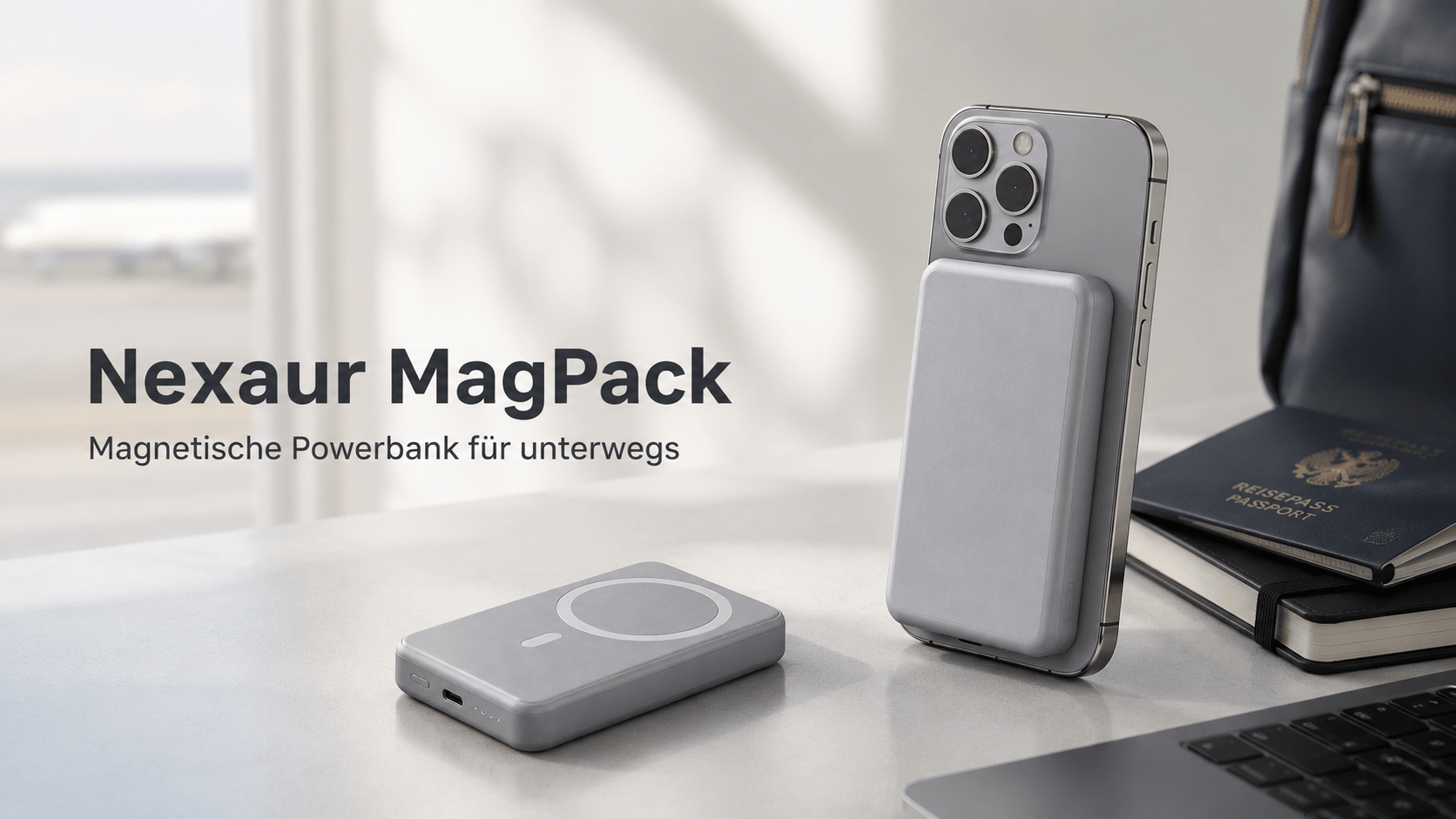Nexaur MagPack: Magnetische Powerbank mit 10.000 mAh für unterwegs - Nexaur